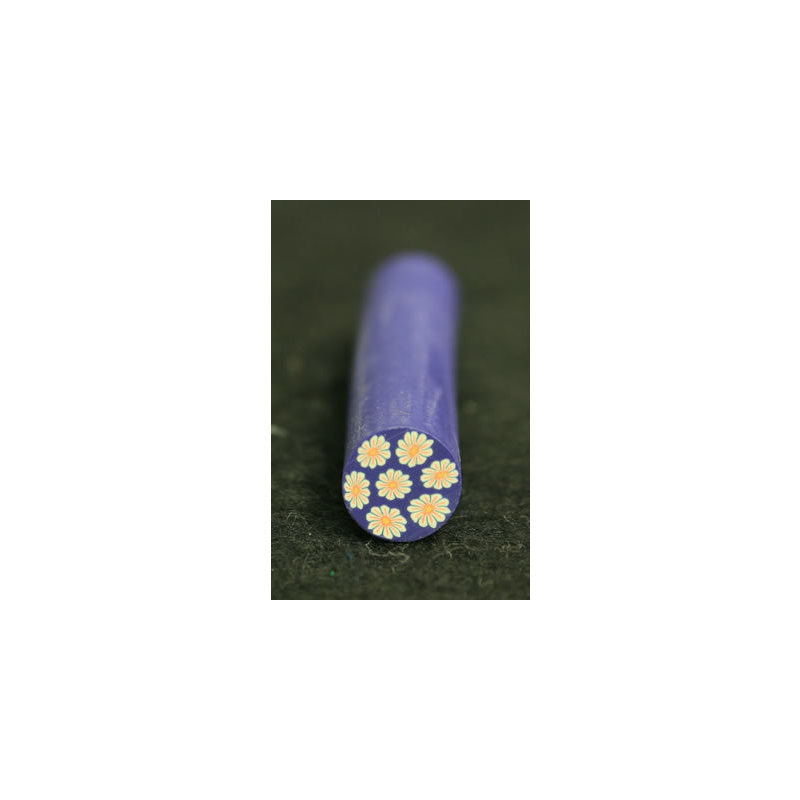 Decoro per unghie bastoncino Gimo 16 Margherite Fondo Viola