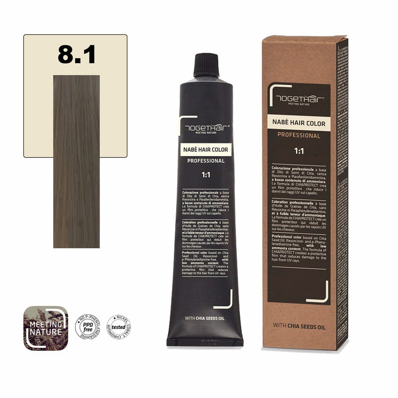 Nabe’ Hair Color Vegan nr. 8.1 Biondo Chiaro Cenere Togethair 100 ml