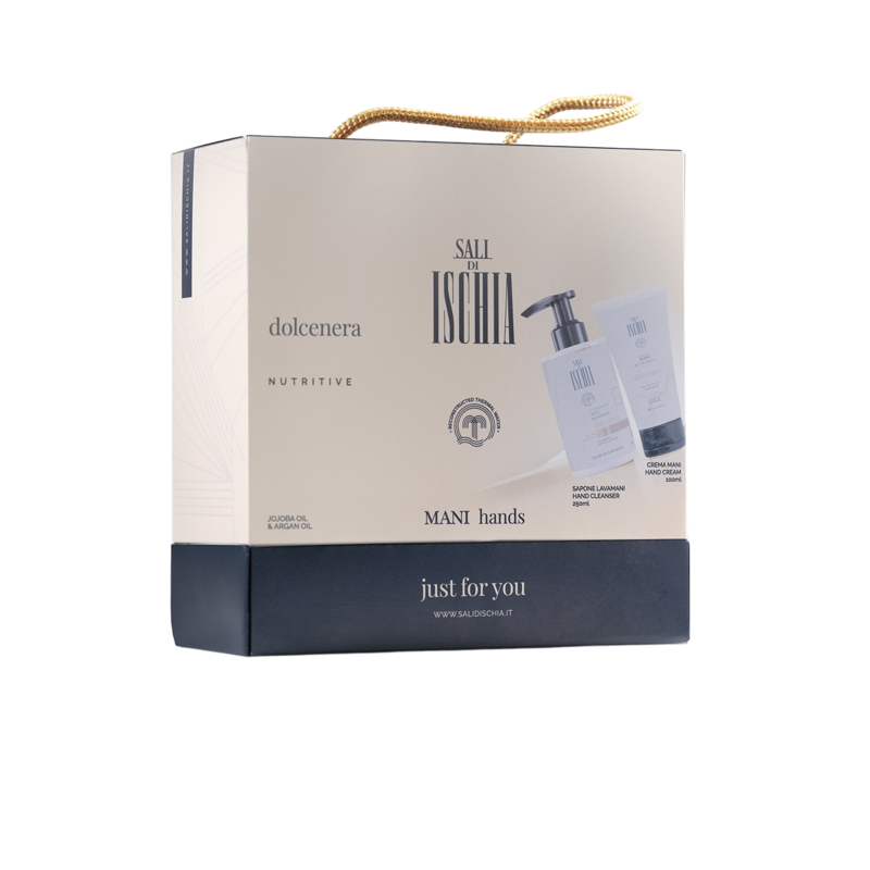 Cofanetto Regalo Sapone 250 ml e Crema Mani 100 ml Dolcenera Sali Ischia