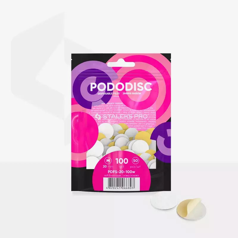 PodoDisc base morbida PDFS 20-100w 20 mm M Grana 100 50 pz Staleks Pro