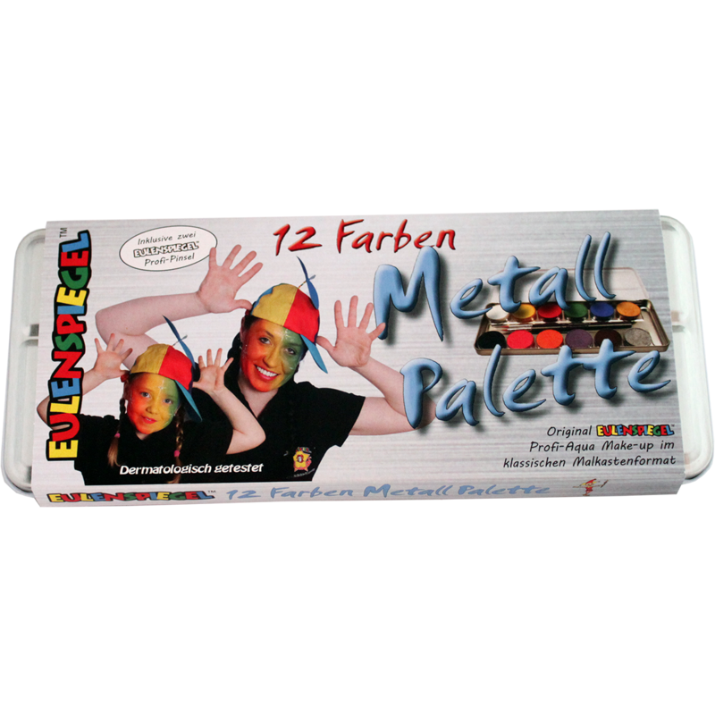 Set Profi Tavolozza in Metallo 12 Colori+Pennello Eulenspiegel