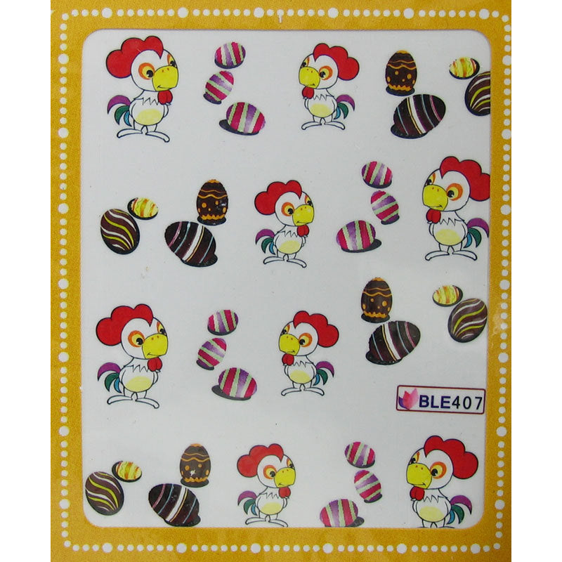 Sticker adesivi uova di Pasqua e gallo cod. BLE407