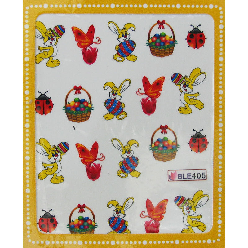 Sticker adesivi uova di Pasqua, coniglietto e farfalla cod. BLE405