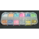 Decori per unghie cuori forati 12 colori