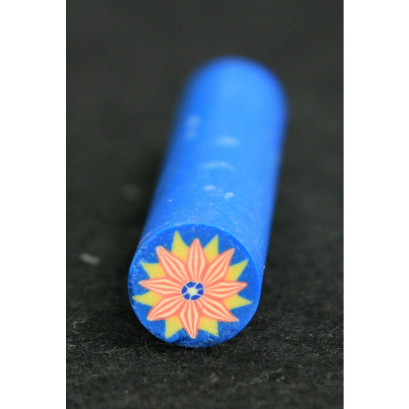 Decoro per unghie bastoncino Gimo 17 Fiore Stella Arancio Fondo Azzurro