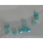 Decoro per unghie triangoli bombati acquamarina
