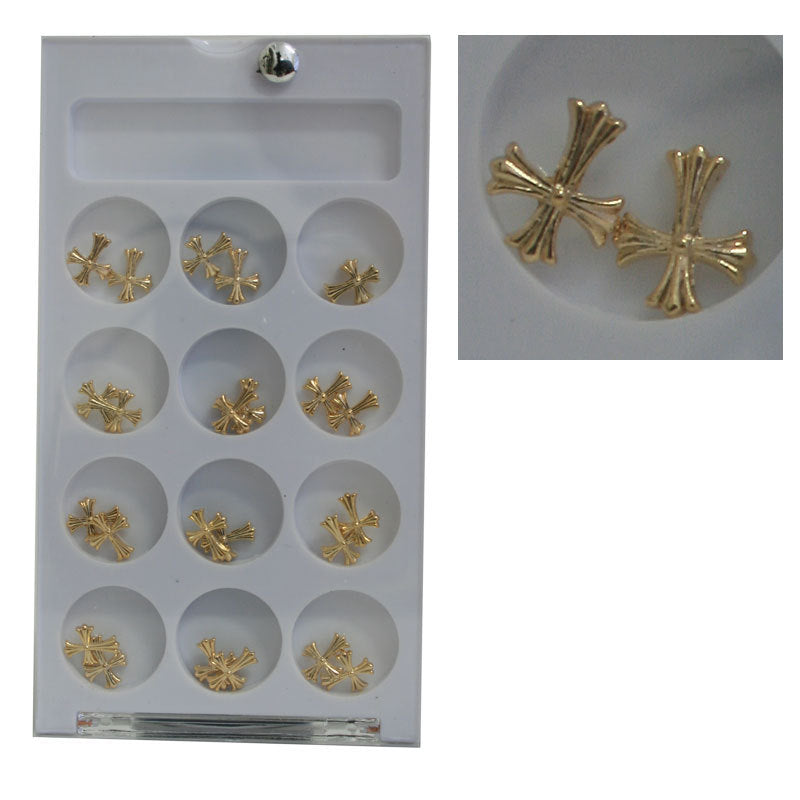 Decoro unghie Beauty nail Croce Oro Lucido Lunga ASN7
