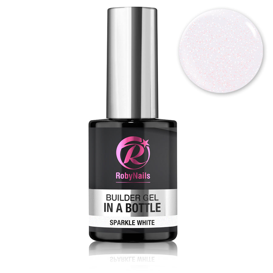 Builder Gel in a Bottle Sparkle White 14 ml Roby Nails