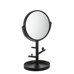 Specchio ingrandimento 1x/3x da tavolo nero con porta gioielli