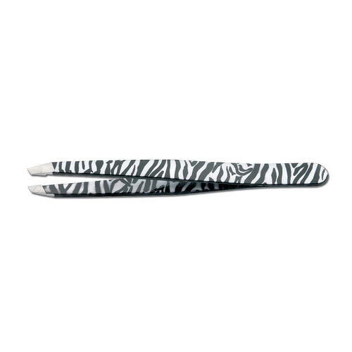 Pinzetta sopracciglia zebra acciaio inox taglio obliquo Estas