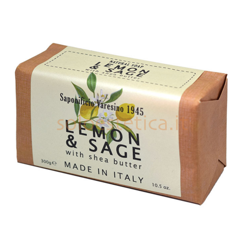 Sapone Naturale da Bagno Lemon & Sage Sap. Varesino 300 gr