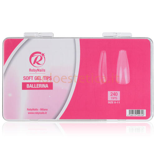 Nail Tips Soft Gel Square 240 pz Roby Nails