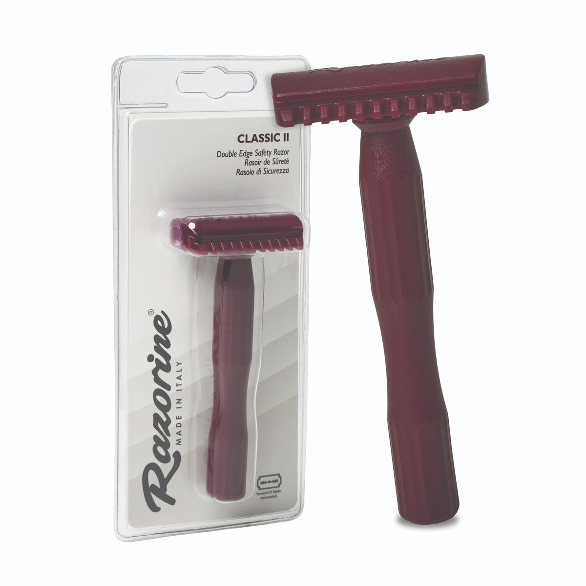 Rasoio Double Edge Open Comb Classic II Red Marsala Razorine 21008