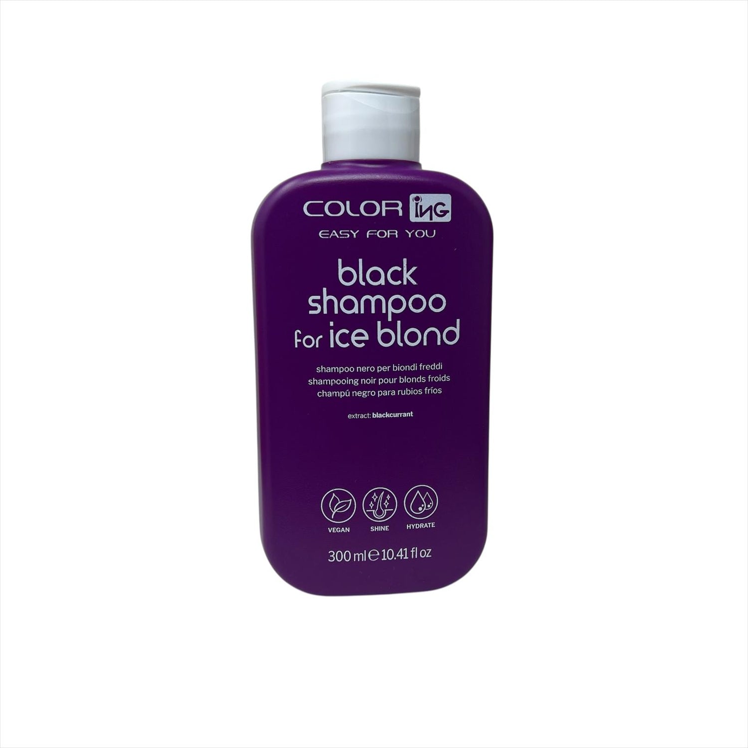 Shampoo per capelli nero Black Ice biondi freddi Vegan ColorIng 300 ml