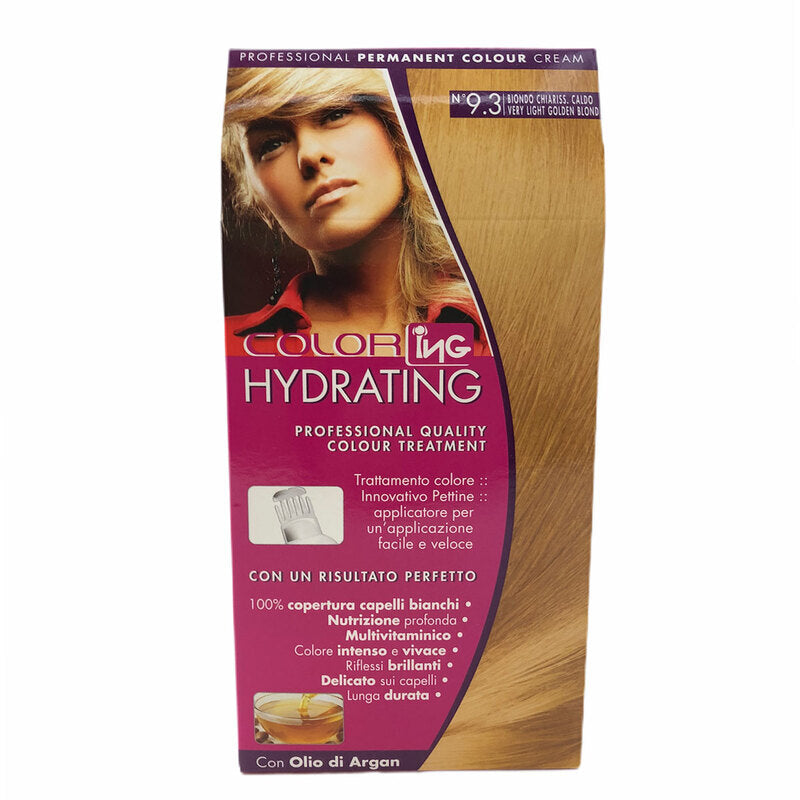 Kit Colorazione Permanente Color Hydrating Ing 9.3 Biondo Ch. Caldo