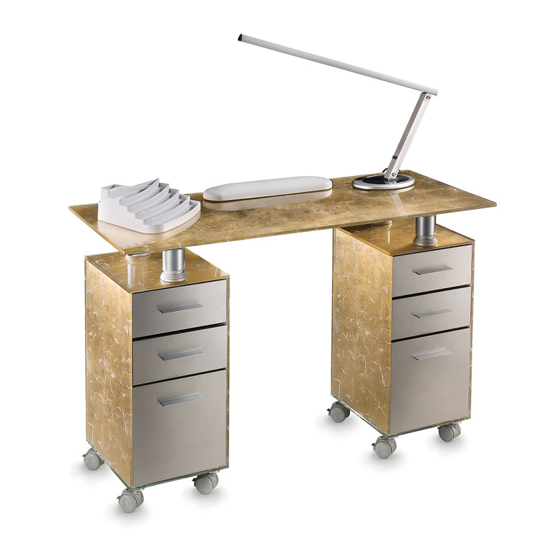 Tavolo Manicure Gold Glass Double 191 L