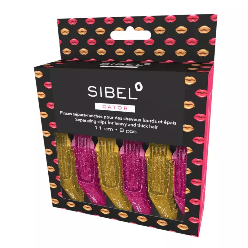 Gator Clip separaciocche Glitter Glossy Lips 11 cm conf. 6 pz