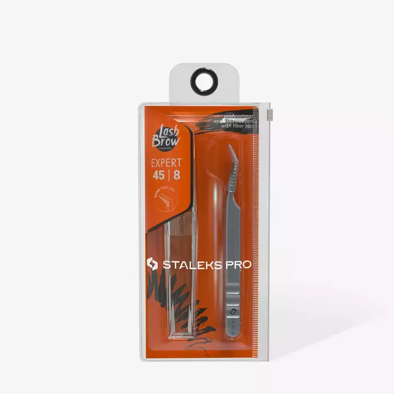 Pinzetta per Ciglia con Nano Nodi Forma Mini L Expert 45-8 Staleks Pro
