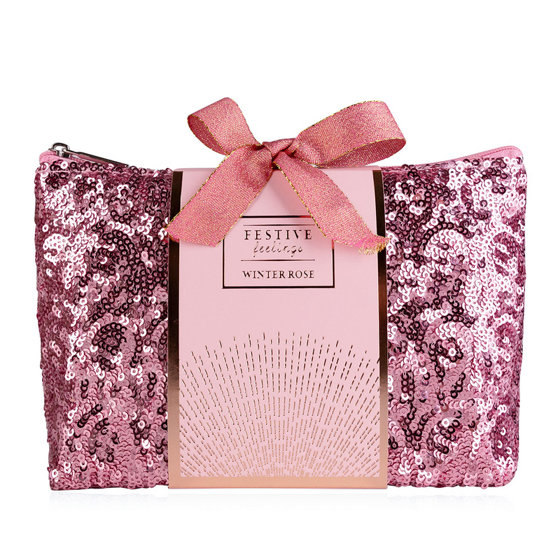 Set Bagno Festive Winter Rose Shower Gel Saponetta con Pochette