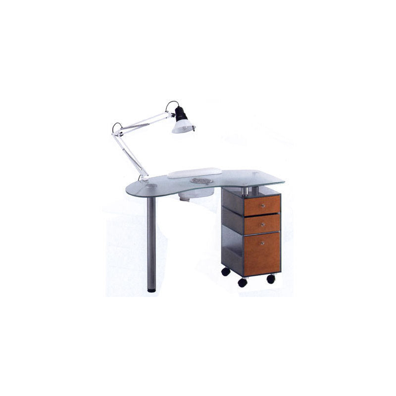 Tavolo manicure art 185LX Glass Vented ciliegio