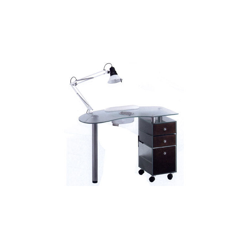 Tavolo manicure art 185LX Glass Vented wenge