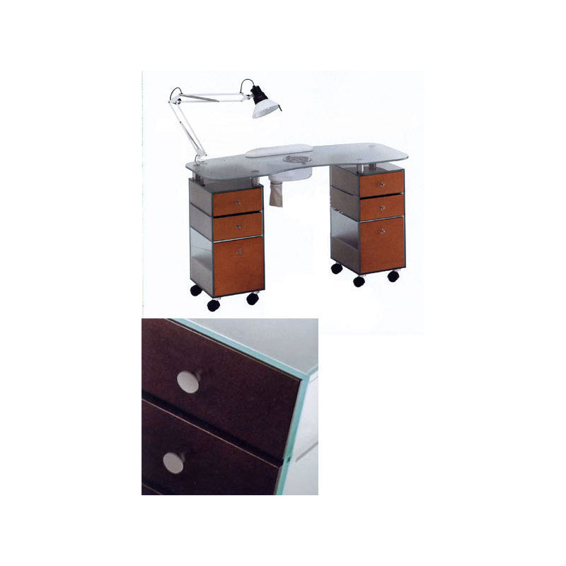 Tavolo manicure art 187LX Glass Double Vented wenge