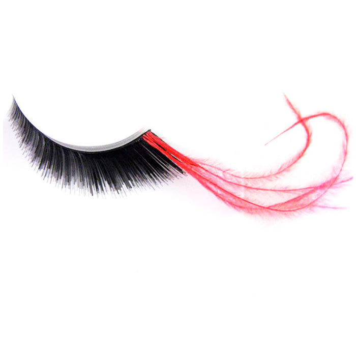 Ciglia Nere con Piumette Rosse+Colla Eulenspiegel