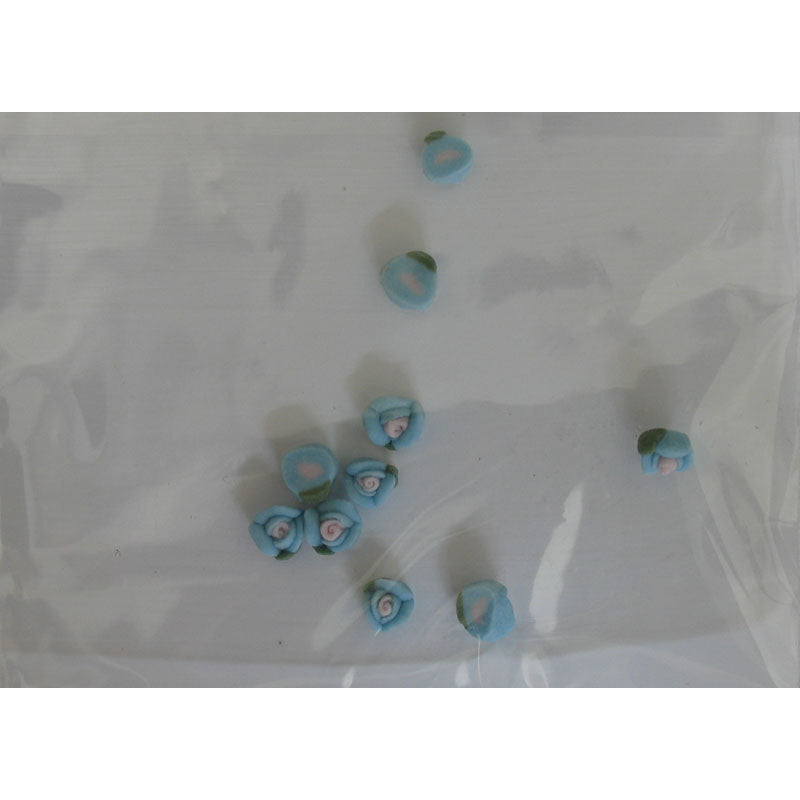 Decoro per unghie roselline 3D mini celeste