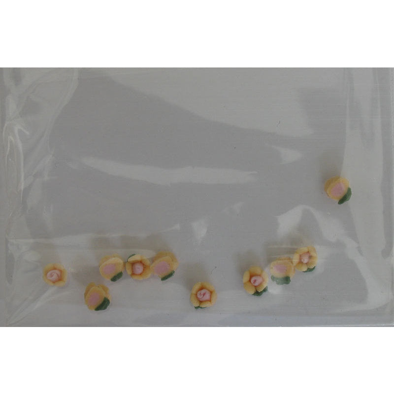 Decoro per unghie roselline 3D mini giallo