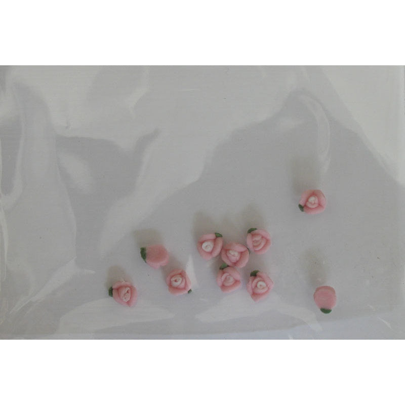 Decoro per unghie roselline 3D mini rosa chiaro