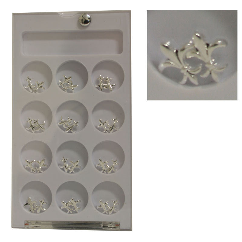 Decoro unghie Beauty nail Giglio Argento Lucido Lungo ASN15