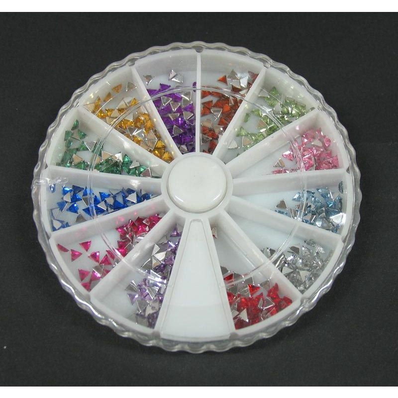 Kit ruota 600 brillantini decoro unghie triangoli SBox-6