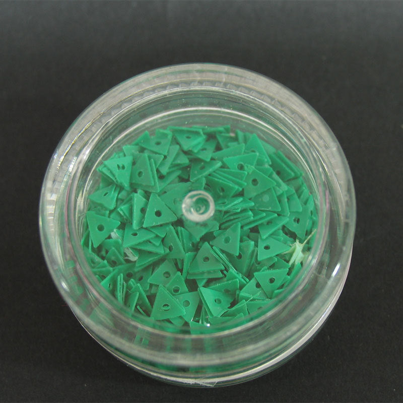 Decori per unghie triangoli forati verde