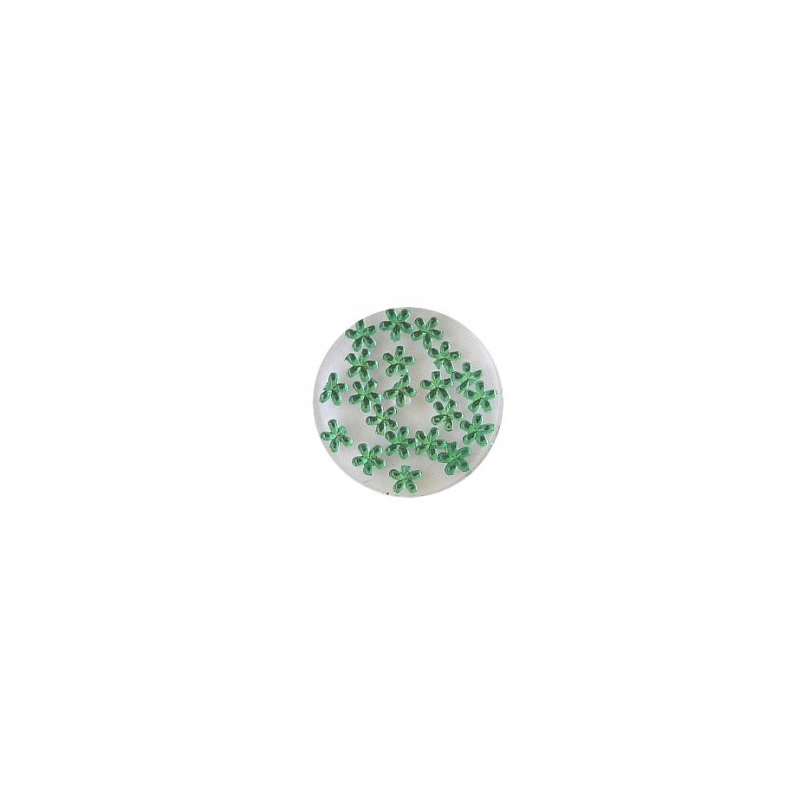 Decori fiori bombati verde scuro LP