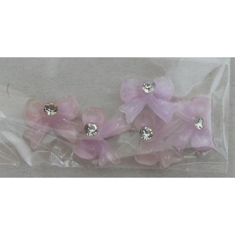 Decoro fiocco 3D con brillantino colore lilla