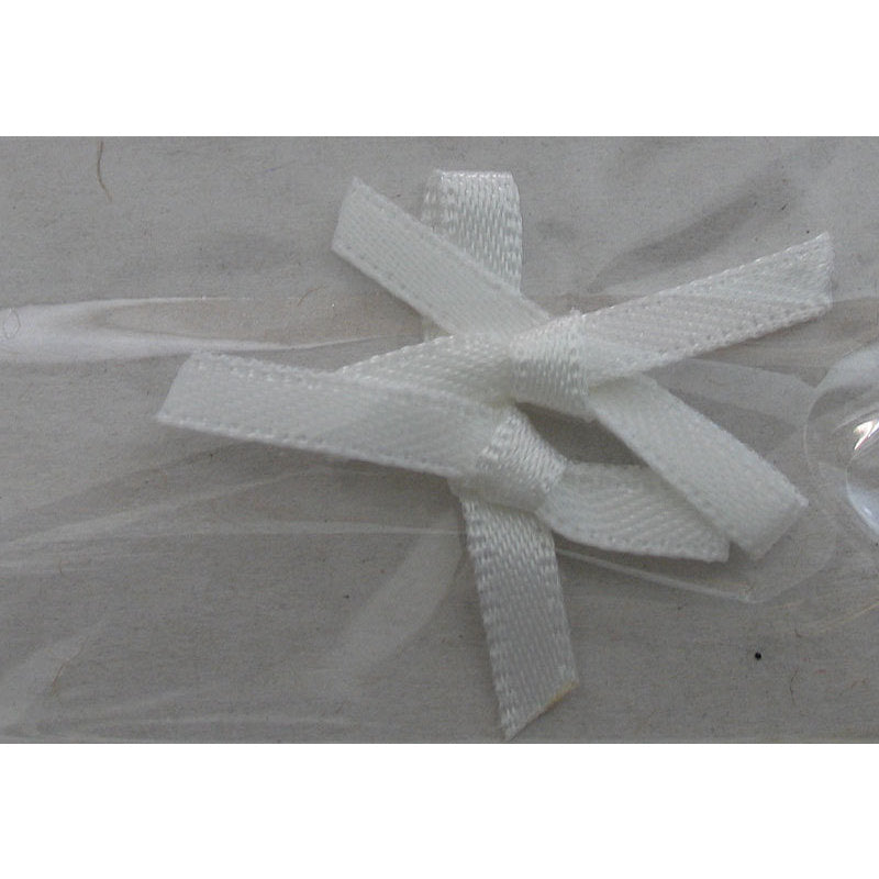 Decoro fiocco sottile di stoffa bianco