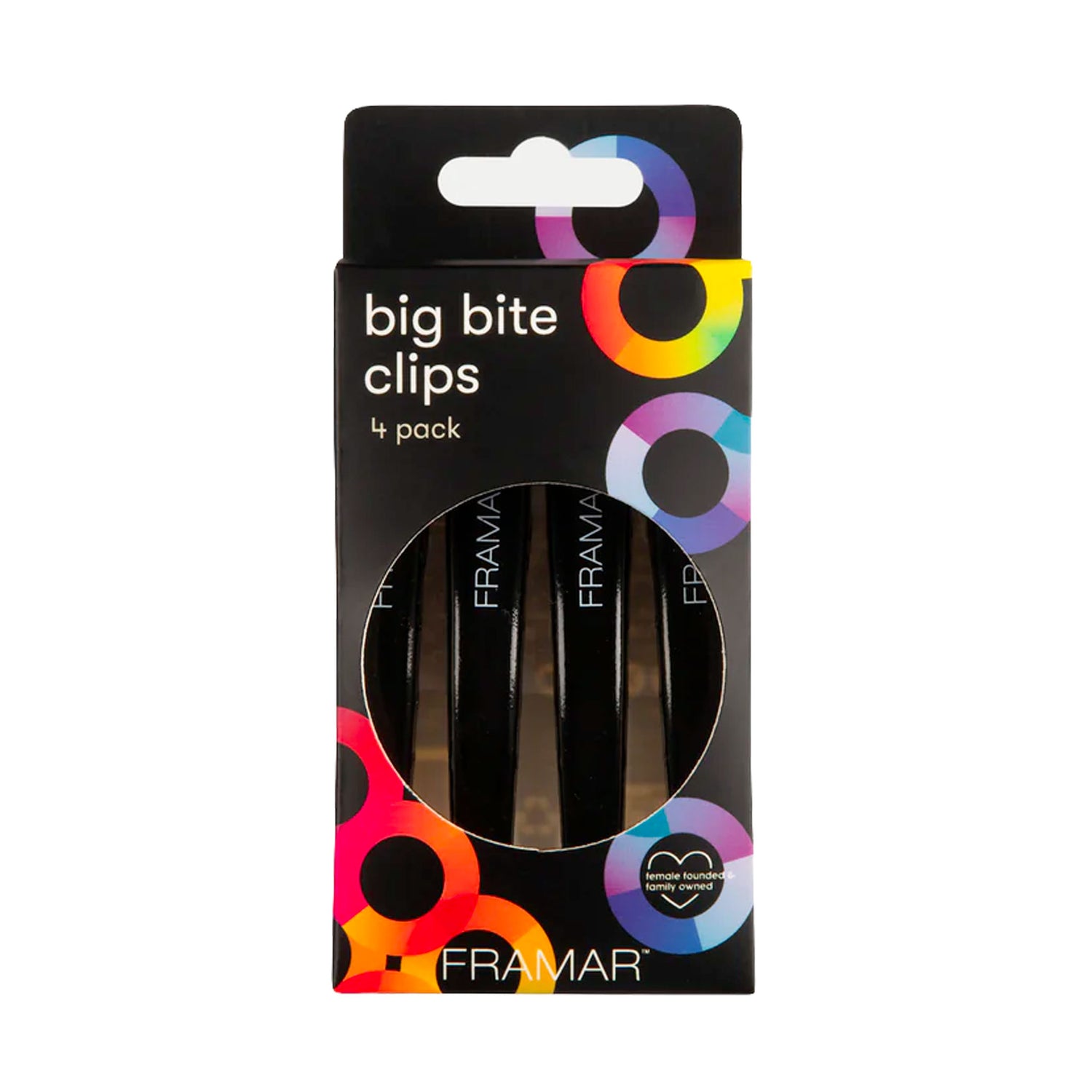 Fermacapelli Big Bite Clips Nero 4 pezzi Framar