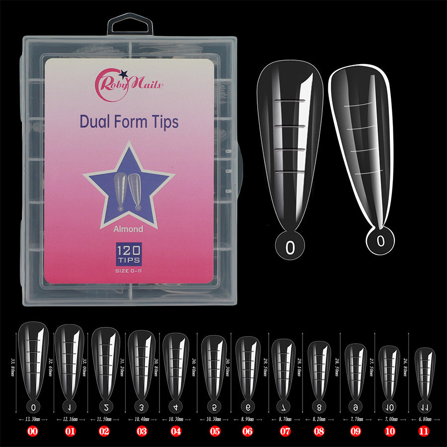 Dual Form Tips Almond 120 pz Roby Nails