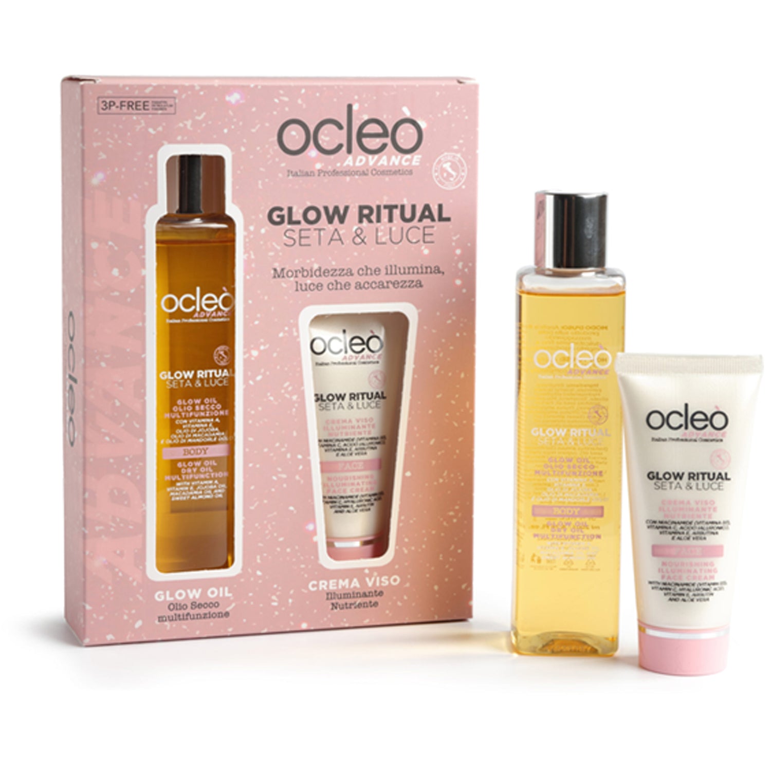 Beauty Box Viso-Corpo Glow Ritual Seta-Luce olio corpo+cr.viso 200-50 ml