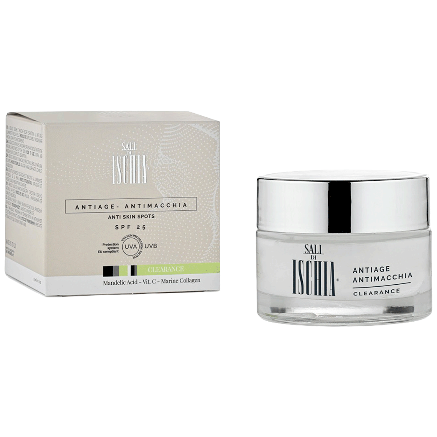 Crema Viso Antiage Antimacchia Spf 25 Clearance 50 ml Sali di Ischia