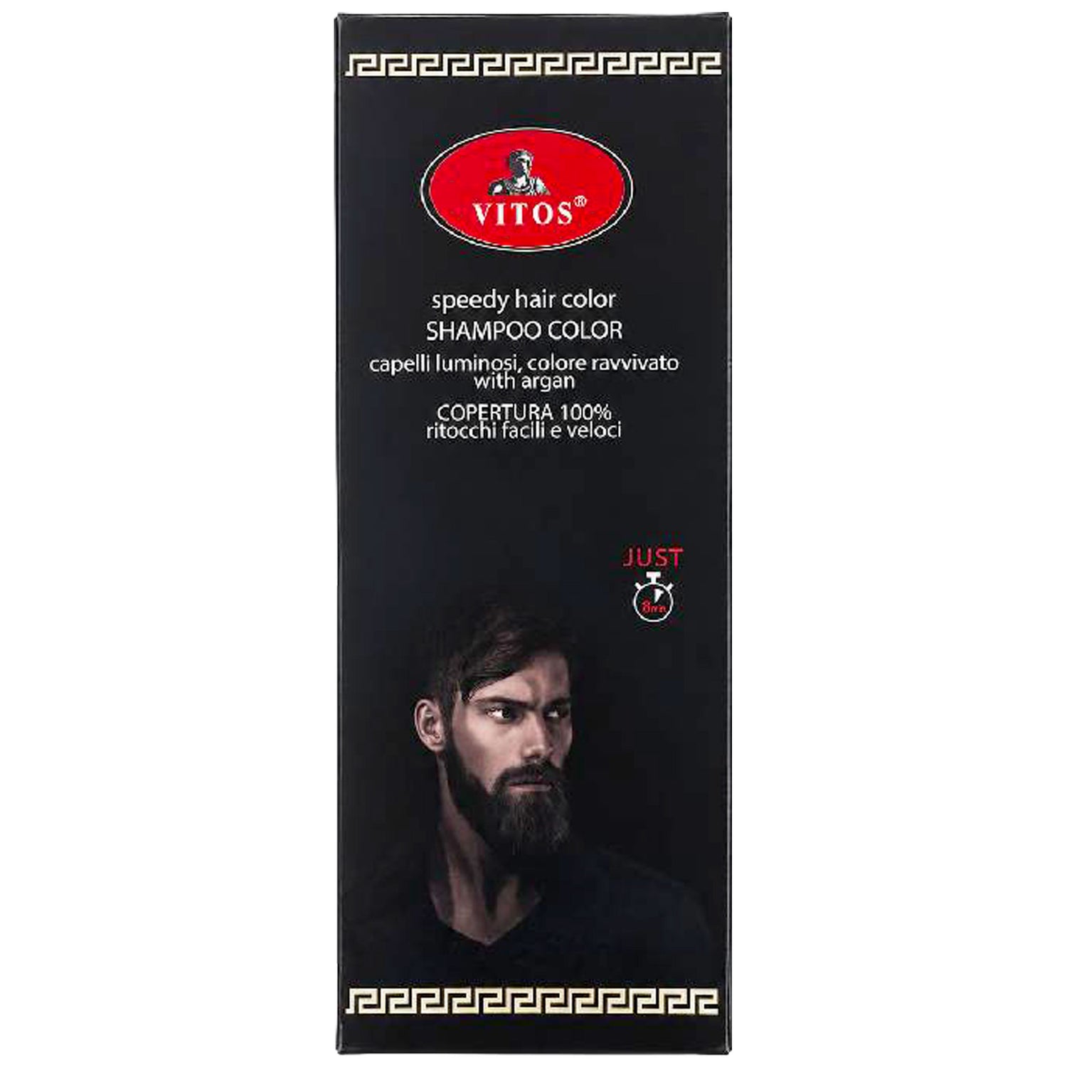 Shampoo Color Barba e Capelli Nero Vitos 420 ml