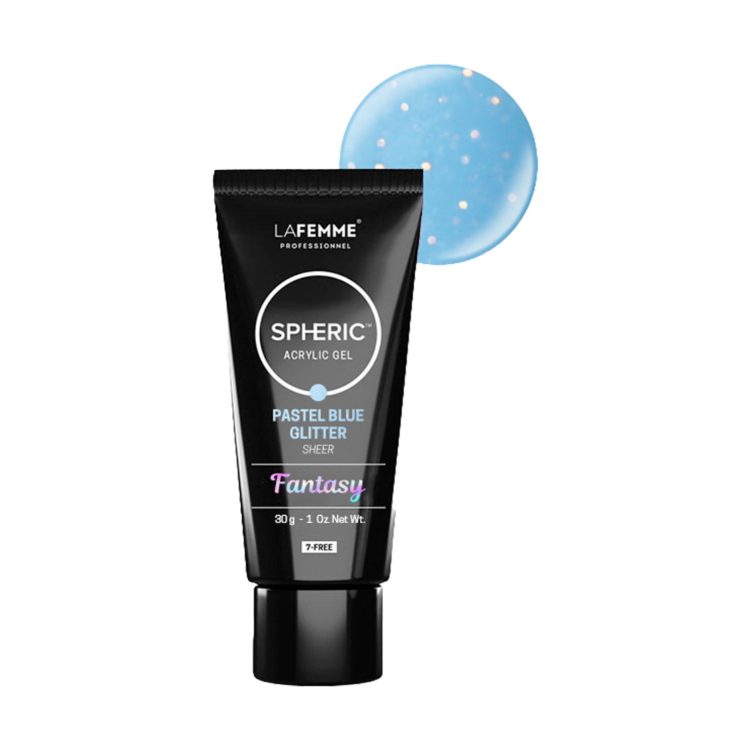 Acrylic Gel Pastel Blue Glitter Spheric La Femme 30 gr