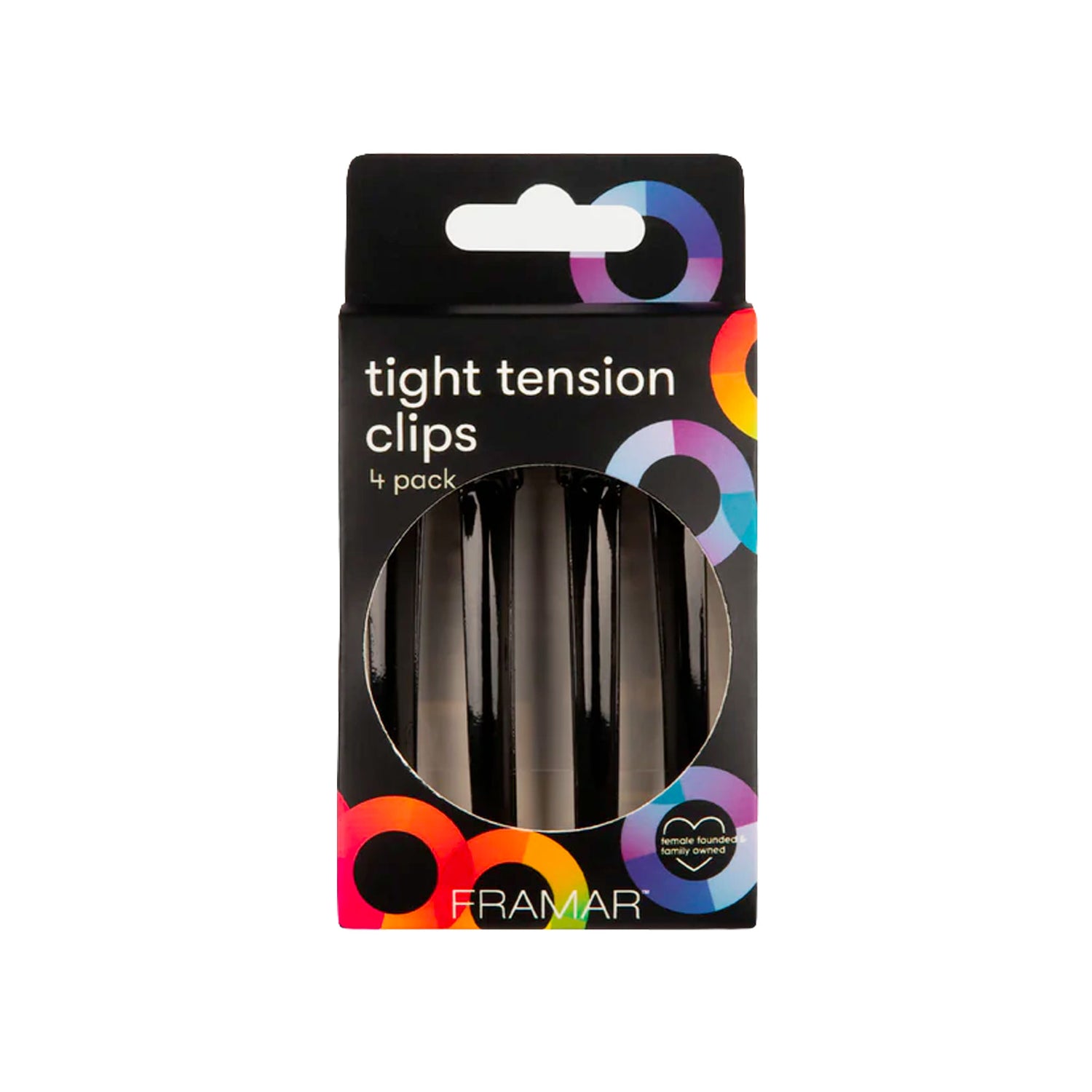 Fermacapelli Tight Tension Clips Nero 4 pezzi Framar