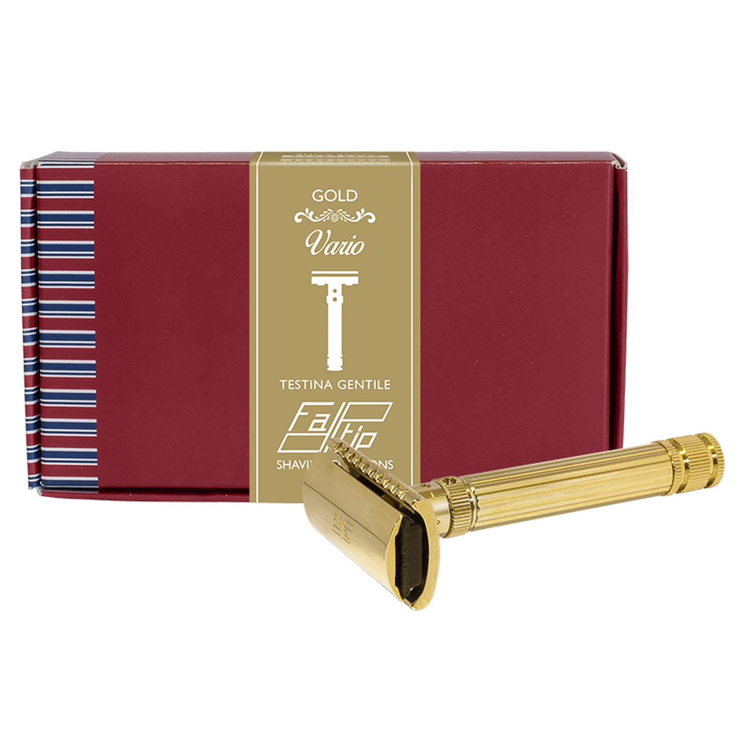 Rasoio Double Edge Acciaio Dorato Regolabile Testa Gentile Fatip 42199