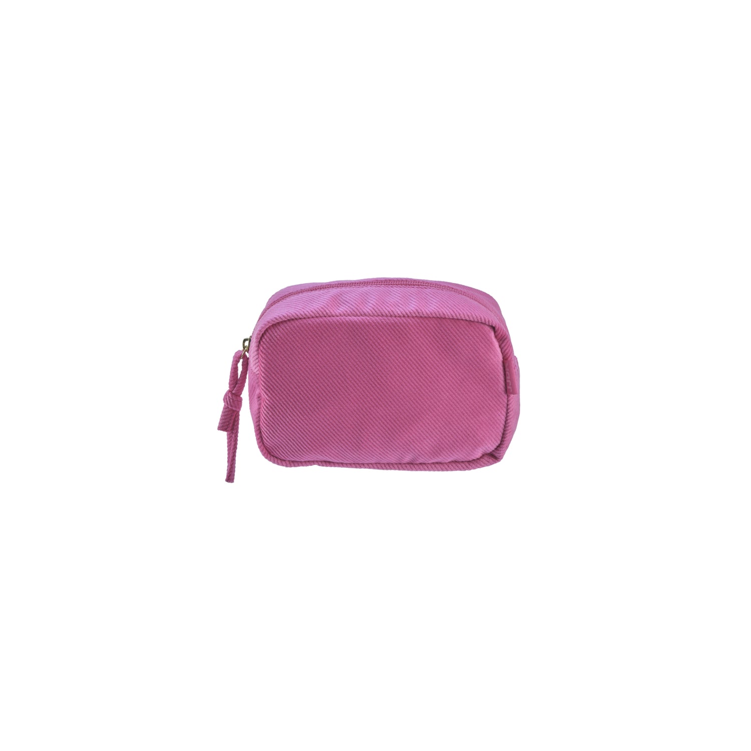 Pochette Piccola Velluto Rigato Rosa con cerniera